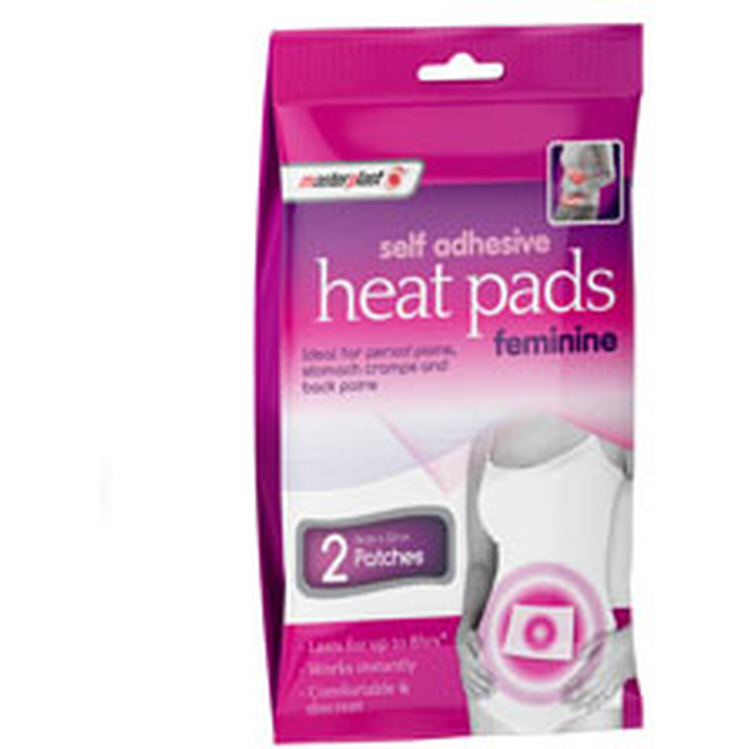 Pack of 2 Self-Adhesive Feminine Heat Pads - Pink Image