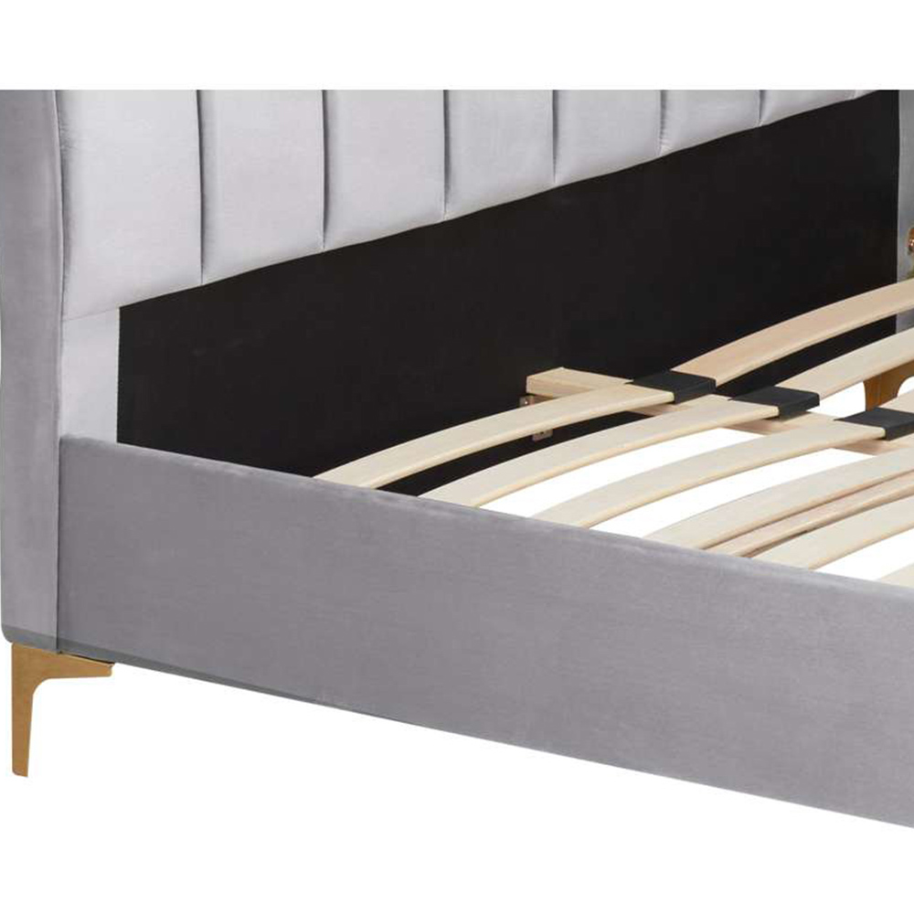 Clover King Size Grey Velvet Bed Image 5