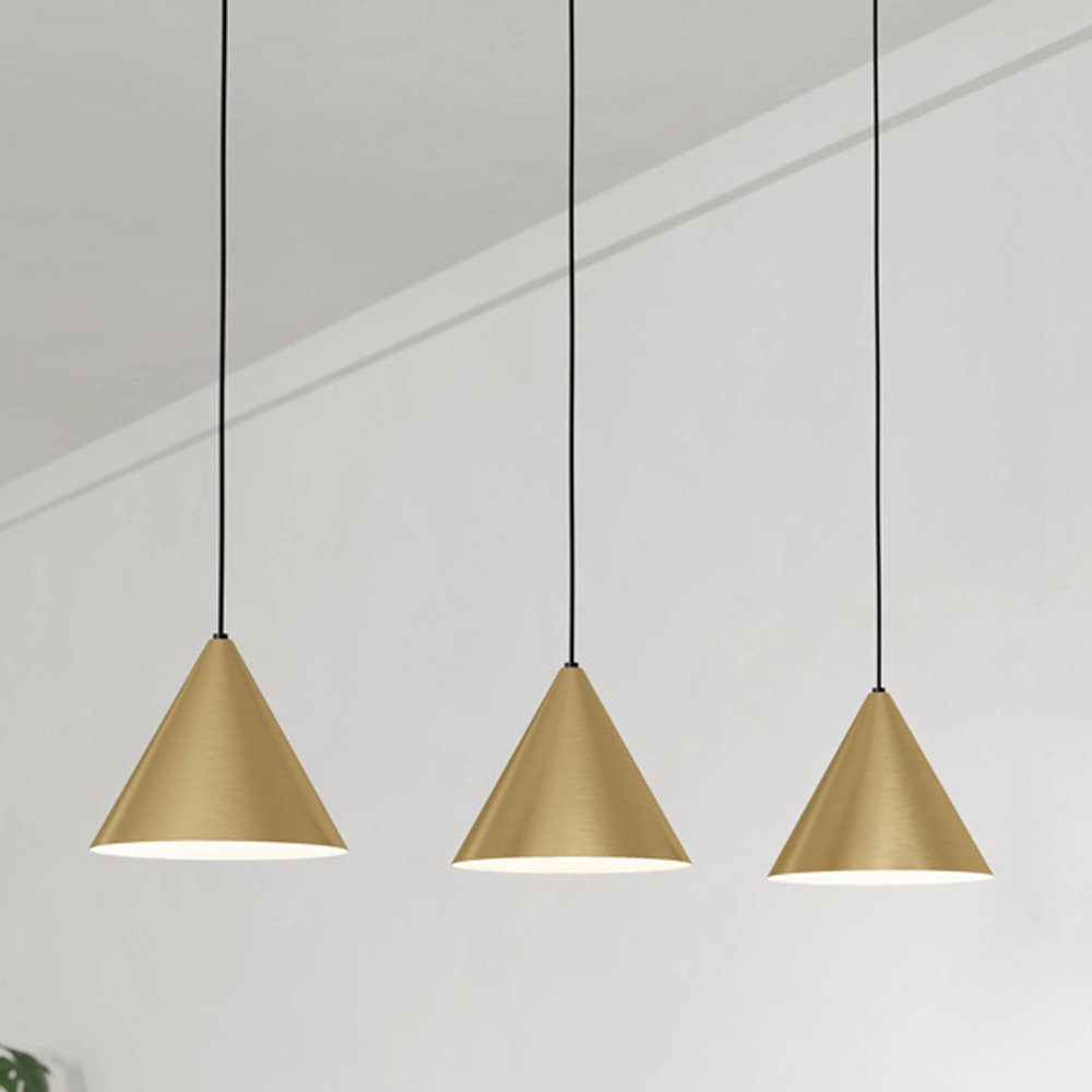 EGLO Narices 3L Brushed Black and Gold Pendant Light Image 2