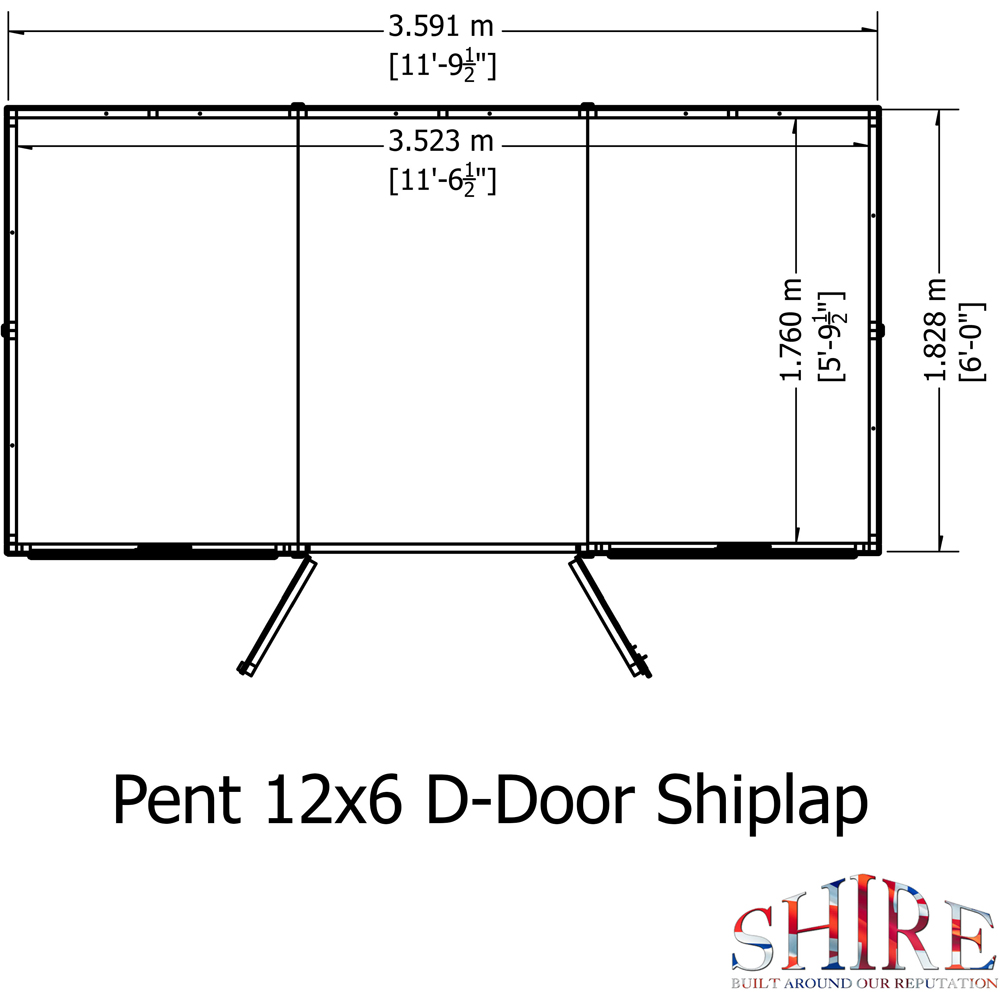 Shire 12 x 6ft Shiplap Pent Garden Shed Image 7