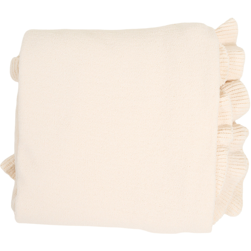Sadie Ruffle Edge Throw Ivory Image 7
