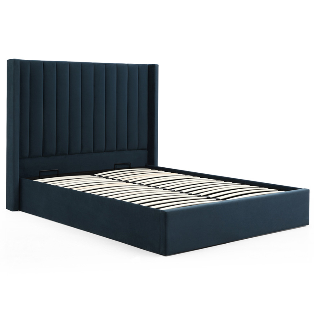 Atticus Super King Ink Velvet Ottoman Bed Image 2