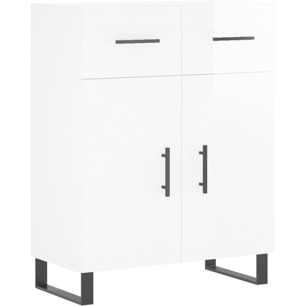 vidaXL 2 Door 2 Drawer High Gloss White Sideboard Image 2