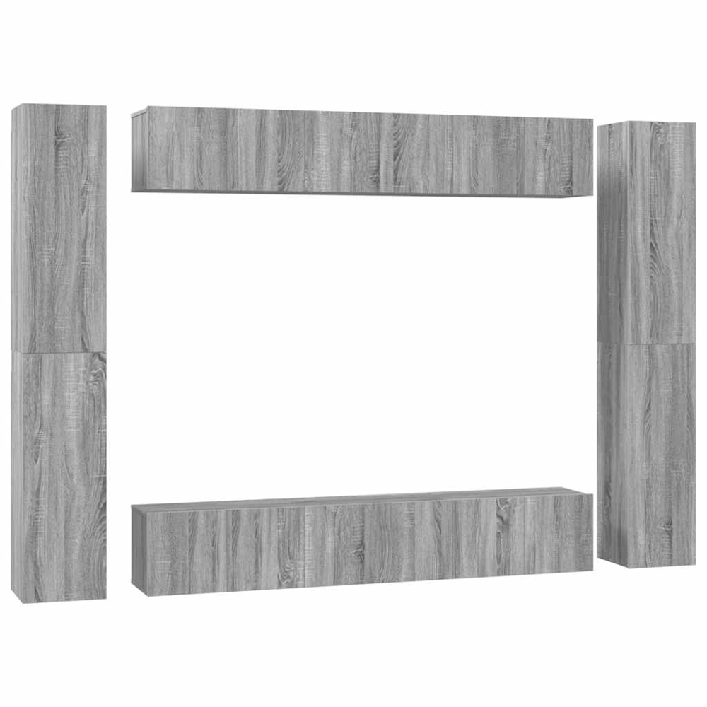 vidaXL 24 Shelf Grey Sonoma TV Cabinet Image 2