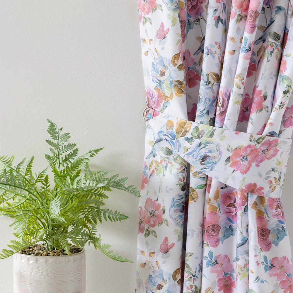 Serene Country Dream Secret Garden Curtains with Back Ties 168 x 183cm Image 2