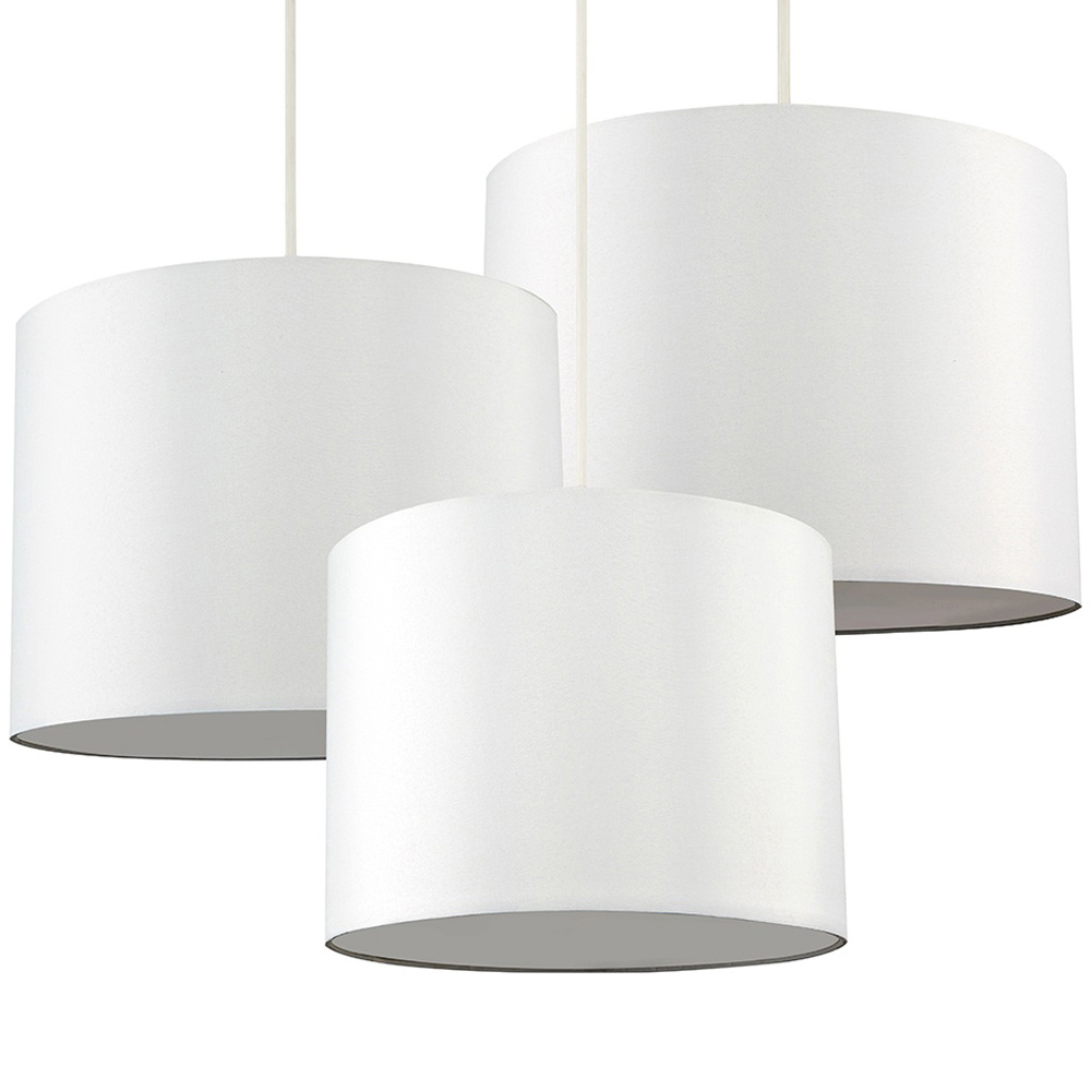 ValueLights Torbery Cream Nesting Ceiling Light Shade 3 Pack Image 1