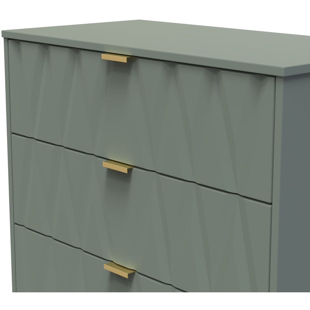 Crowndale Las Vegas Reed Green 3 Drawer Deep Chest of Drawers Ready Assembled Image 5