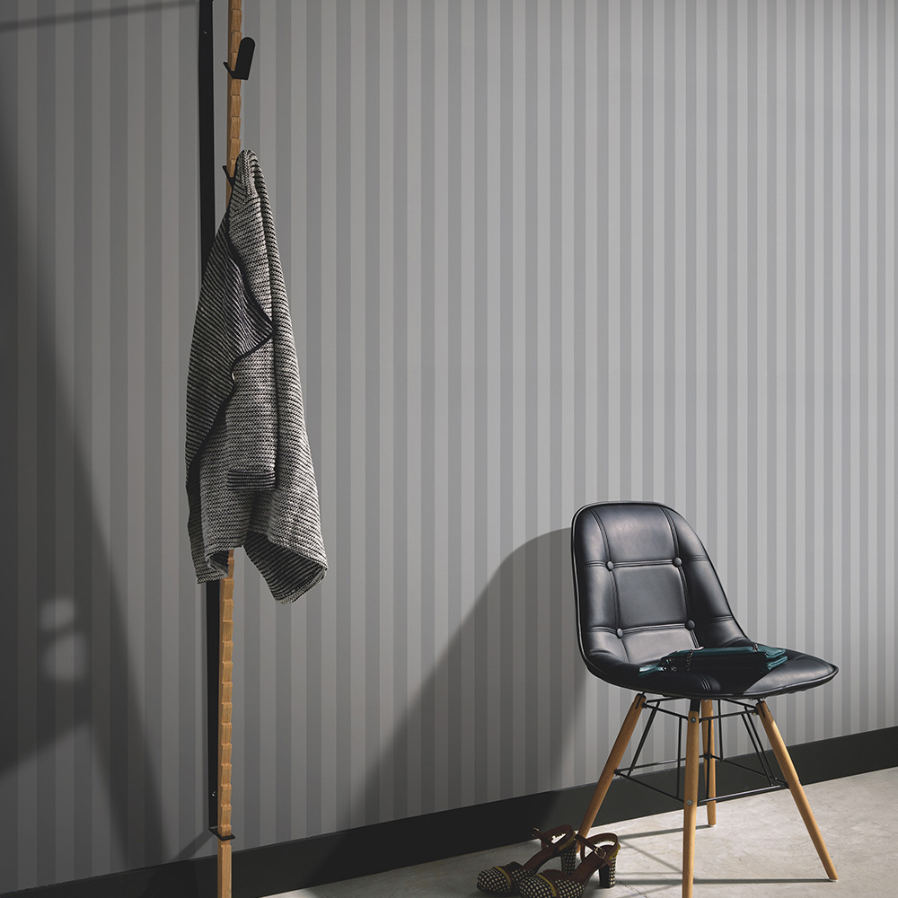 Erismann Heritage Stripe Grey Wallpaper Image 3