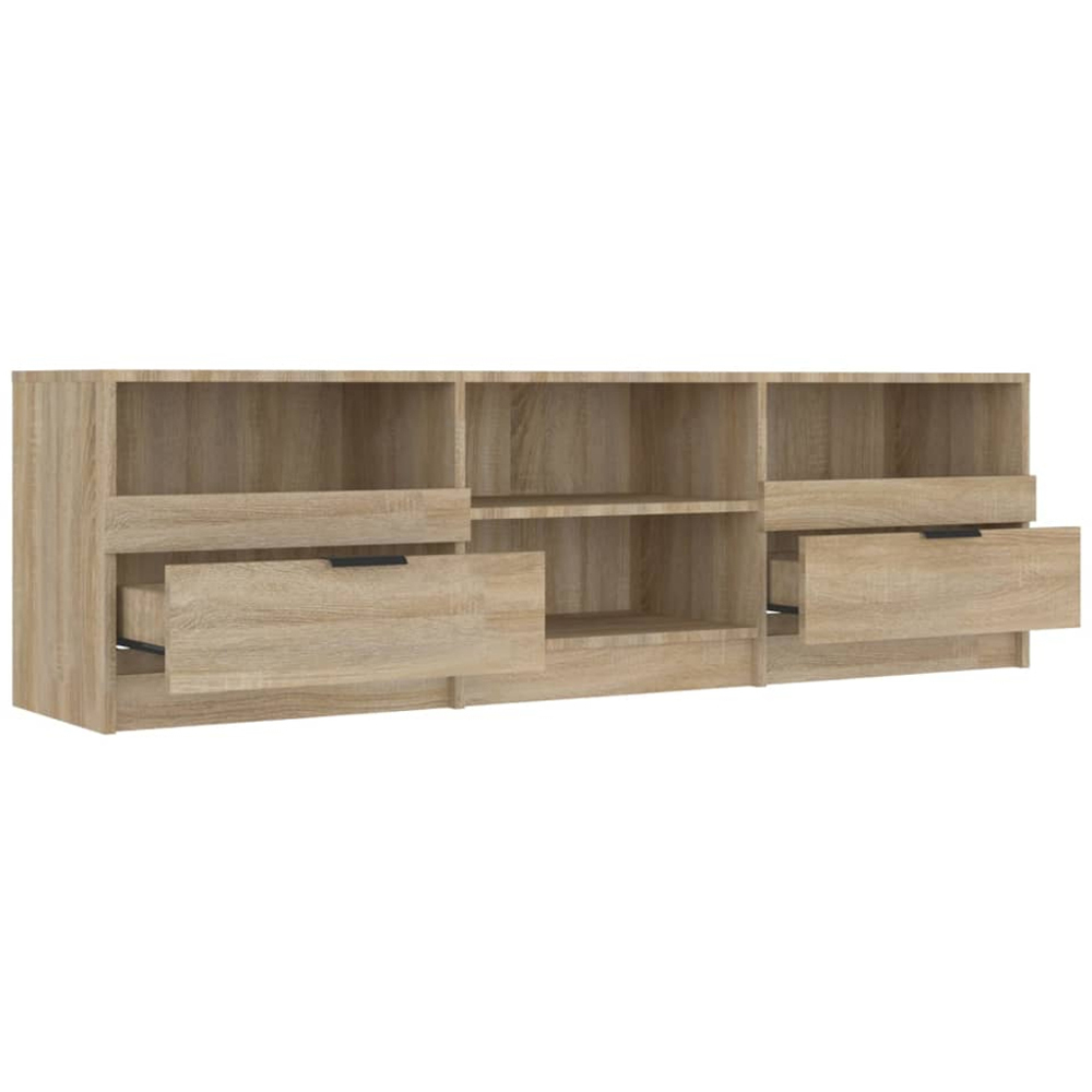 vidaXL 2 Drawer 4 Shelf Sonoma Oak Wide TV Cabinet Image 5