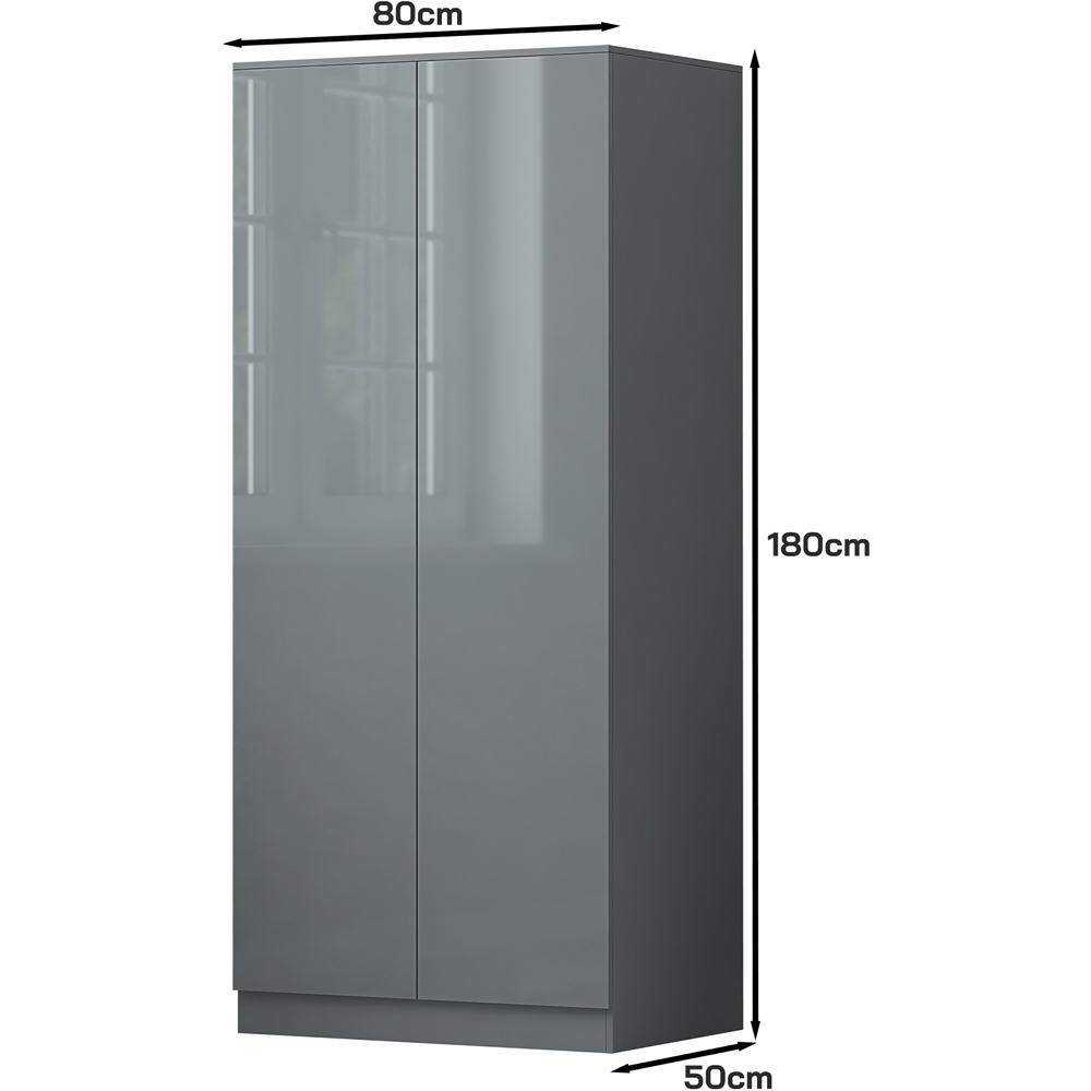 FWStyle Stora 2 Door Grey Gloss Wardrobe Image 5