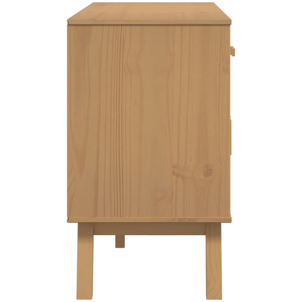 vidaXL Olden 3 Door 3 Drawer Brown Solid Pine Wood Sideboard Image 9