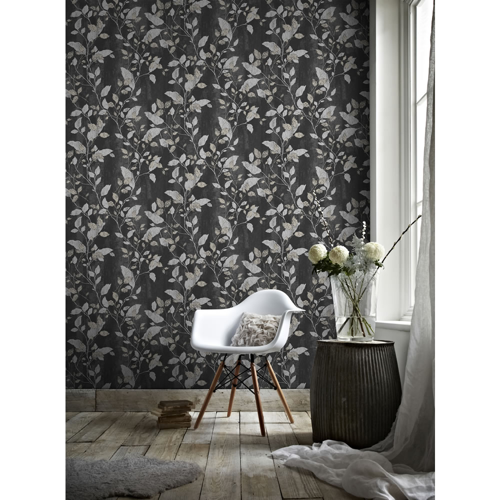 Graham & Brown Boutique Wallpaper Vermeil Charcoal and Copper Image 2