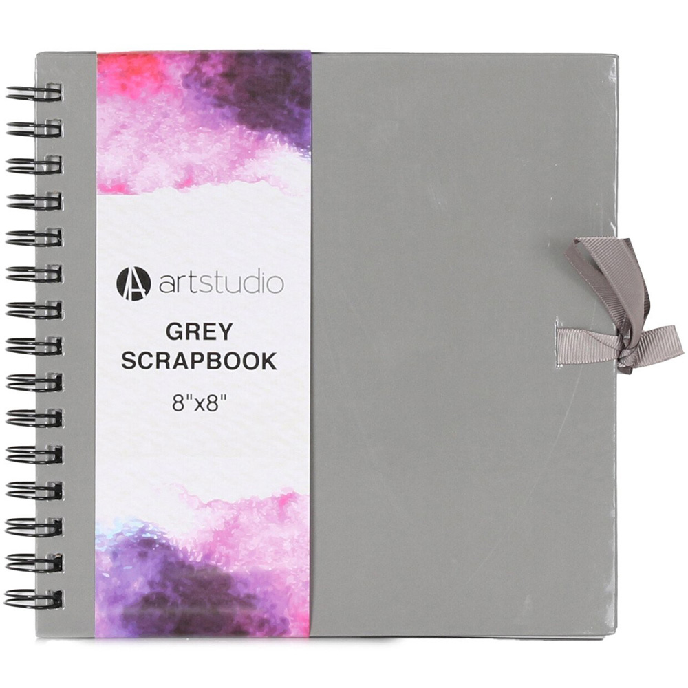 Art Studio 8 x 8 inch Grey Scrapbook 200gsm Image