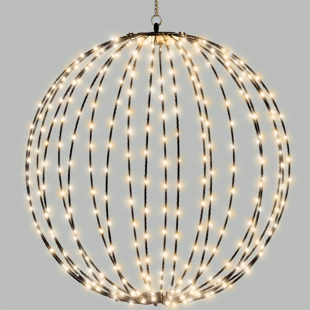 Xmas Haus LED Warm White Black Ball 40cm Image 2