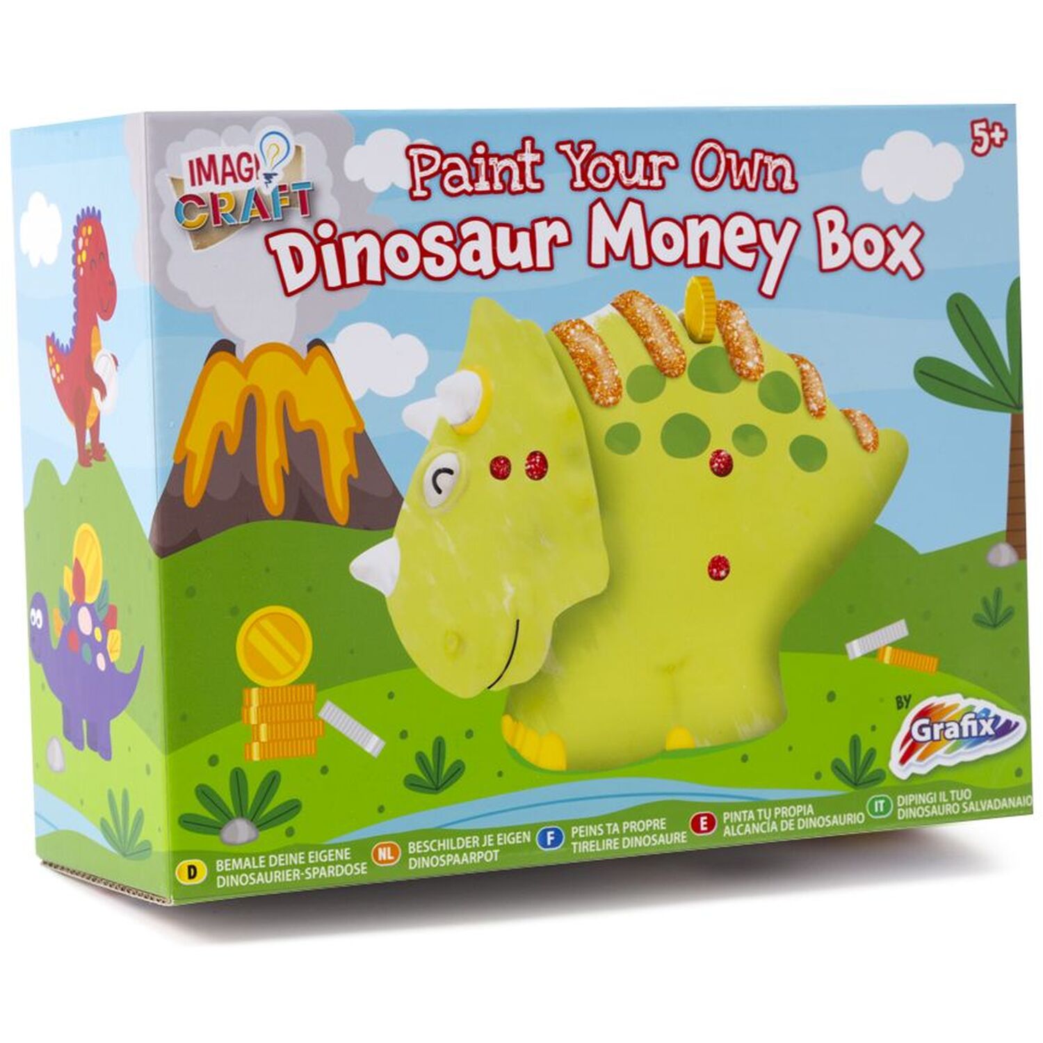 Grafix Paint Your Own Dinosaur Money Box Kit Image 1