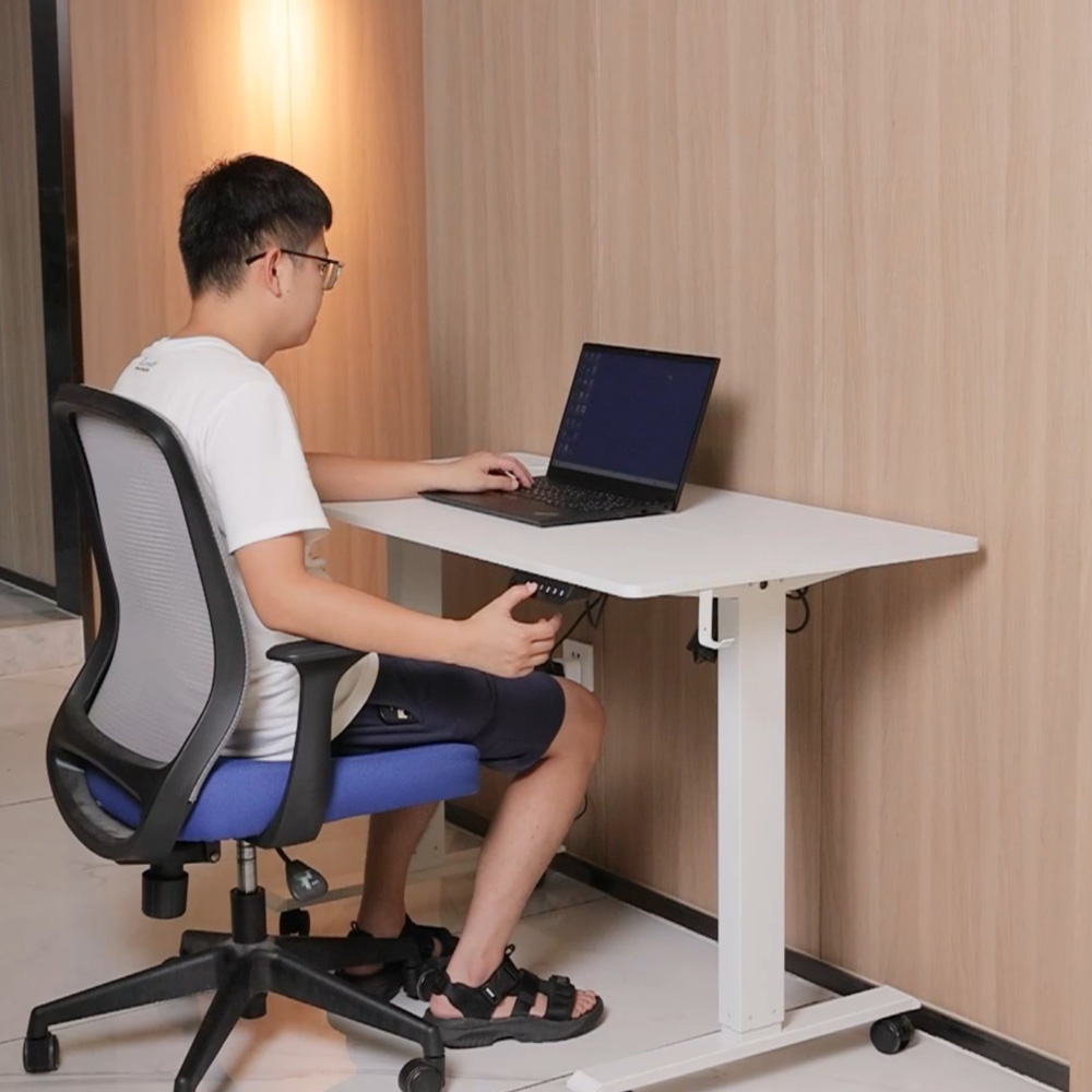 Alivio Electric Height Adjustable Stand Up Home Office Desk White Image 5