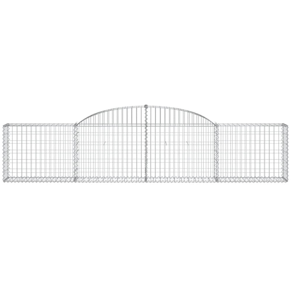 vidaXL Silver Galvanised Iron Gabion Basket 300 x 30 x 60/80cm 3 Pack Image 2