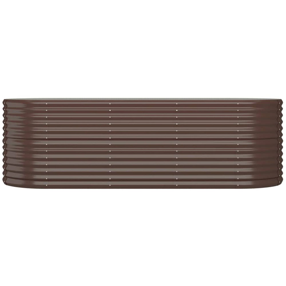 vidaXL Brown Galvanised Steel Oval Raised Garden Bed 224 x 80 x 68cm Image 2