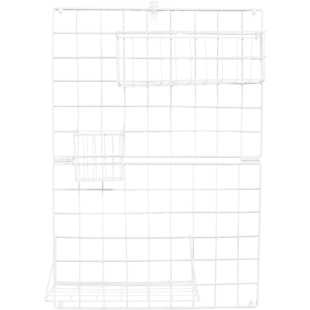 Metal Grid Memo Board with Accessories White Image 6