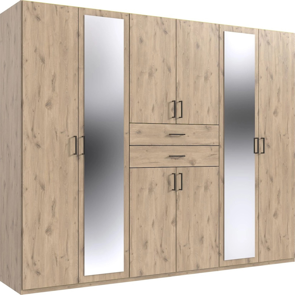 TJ'S Dillingen 8 Door 2 Drawer Viking Oak Wardrobe Image 2