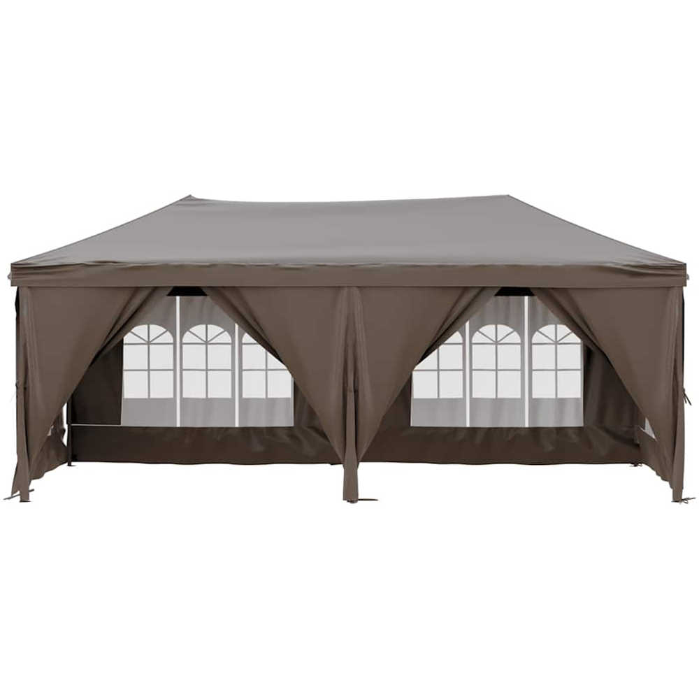 vidaXL 3 x 6m Taupe Foldable Party Tent with Sidewalls Image 3