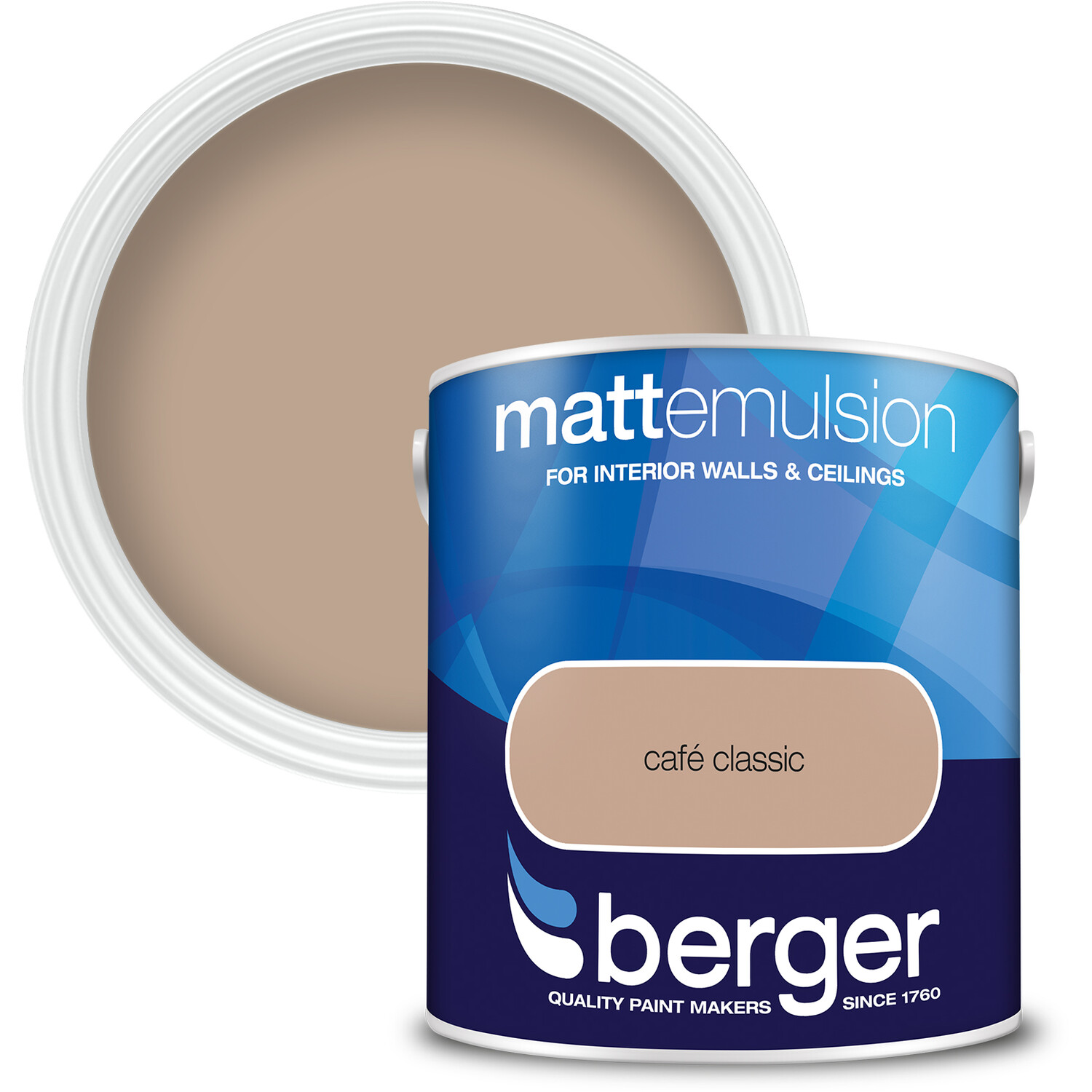 Berger Walls & Ceilings Cafe Classic Matt Emulsion Paint 2.5L Image 1