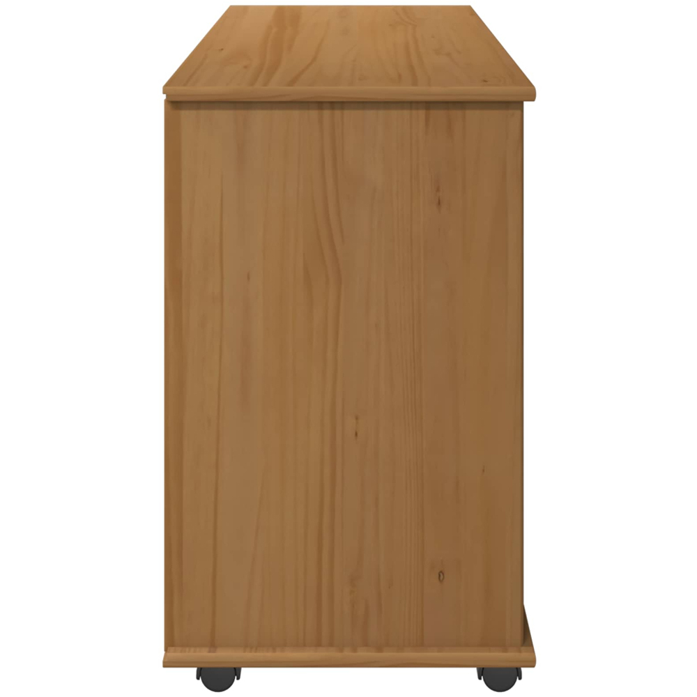 vidaXL 2 Door 2 Shelf Brown Minimalist Rolling Storage Cabinet Image 5