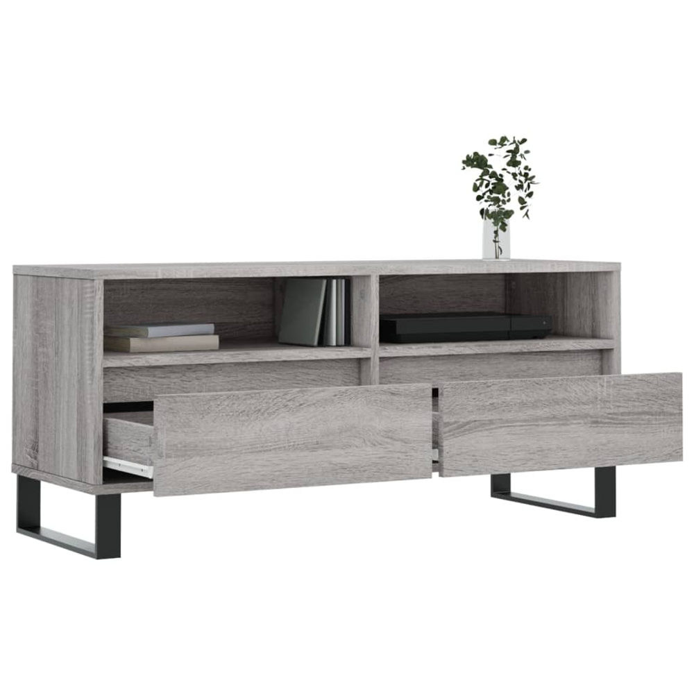 vidaXL 2 Door 2 Shelf Grey Sonoma TV Cabinet Image 6