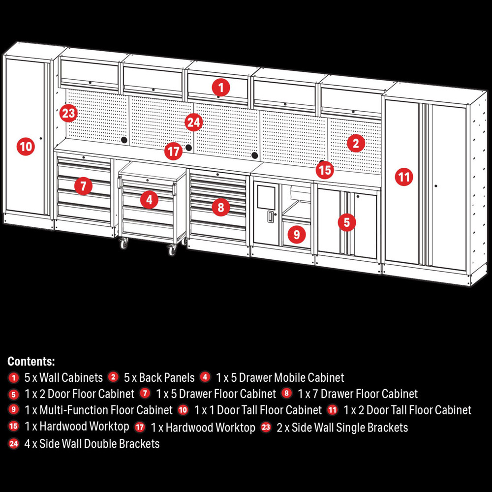 BUNKER 25 Piece Modular Storage with Hardwood Worktop Image 9