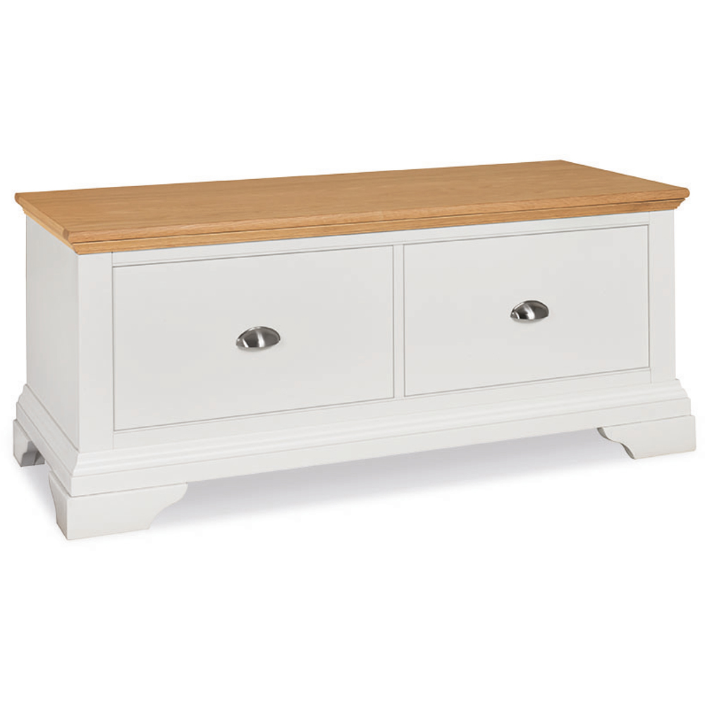 Bentley Designs Hampstead Oak and Ivory Blanket Box Image 2