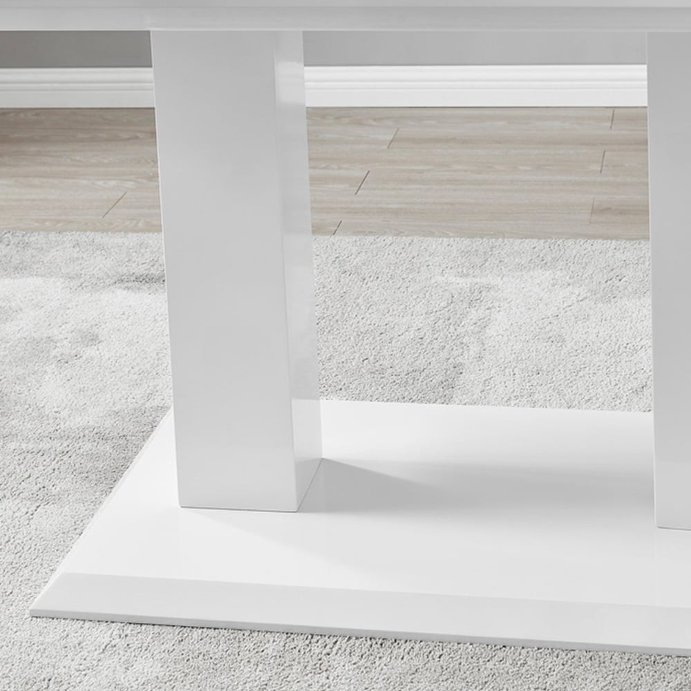 Furniturebox Molini Solara 6 Seater Dining Set White Gloss Cappuccino and Chrome Image 6