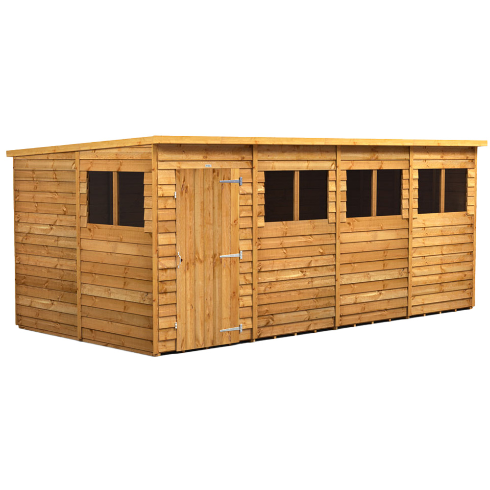 Power 16 x 8ft Overlap Pent Garden Shed Image 1
