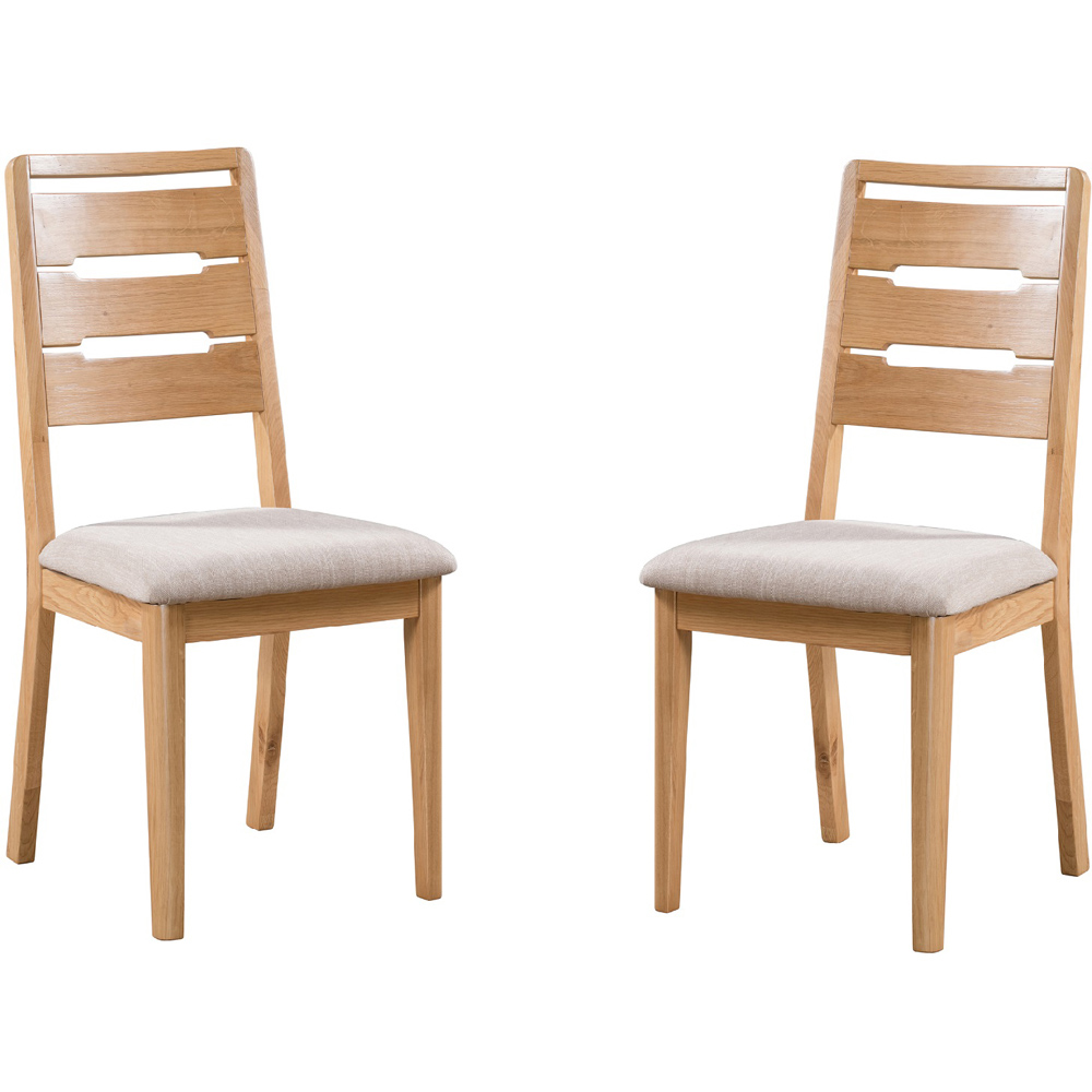 Julian Bowen Curve Set of 2 Oak Dining Chair Image 2