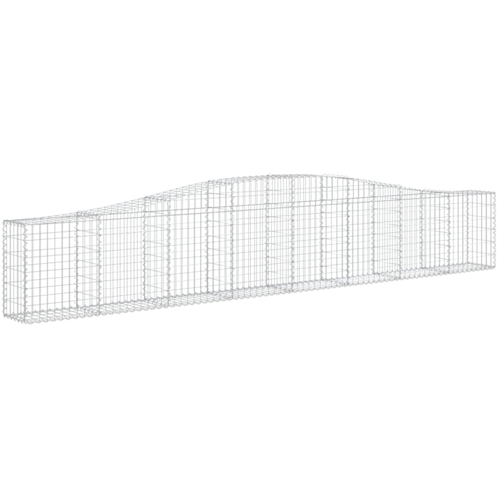 vidaXL Silver Galvanised Iron Arched Gabion Basket 400 x 30 x 60/80cm 8 Pack Image 1