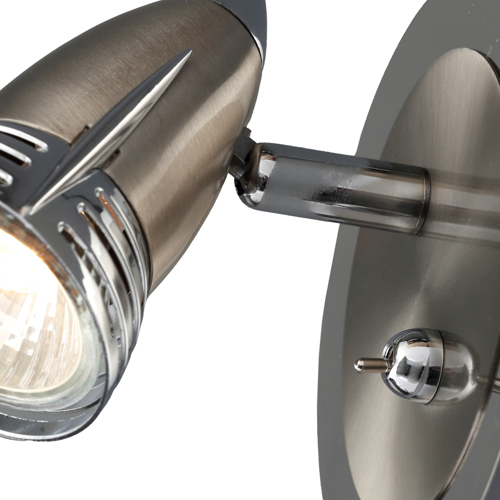 Inlight Ezra Satin Nickel and Chrome Single Spot Light Image 3