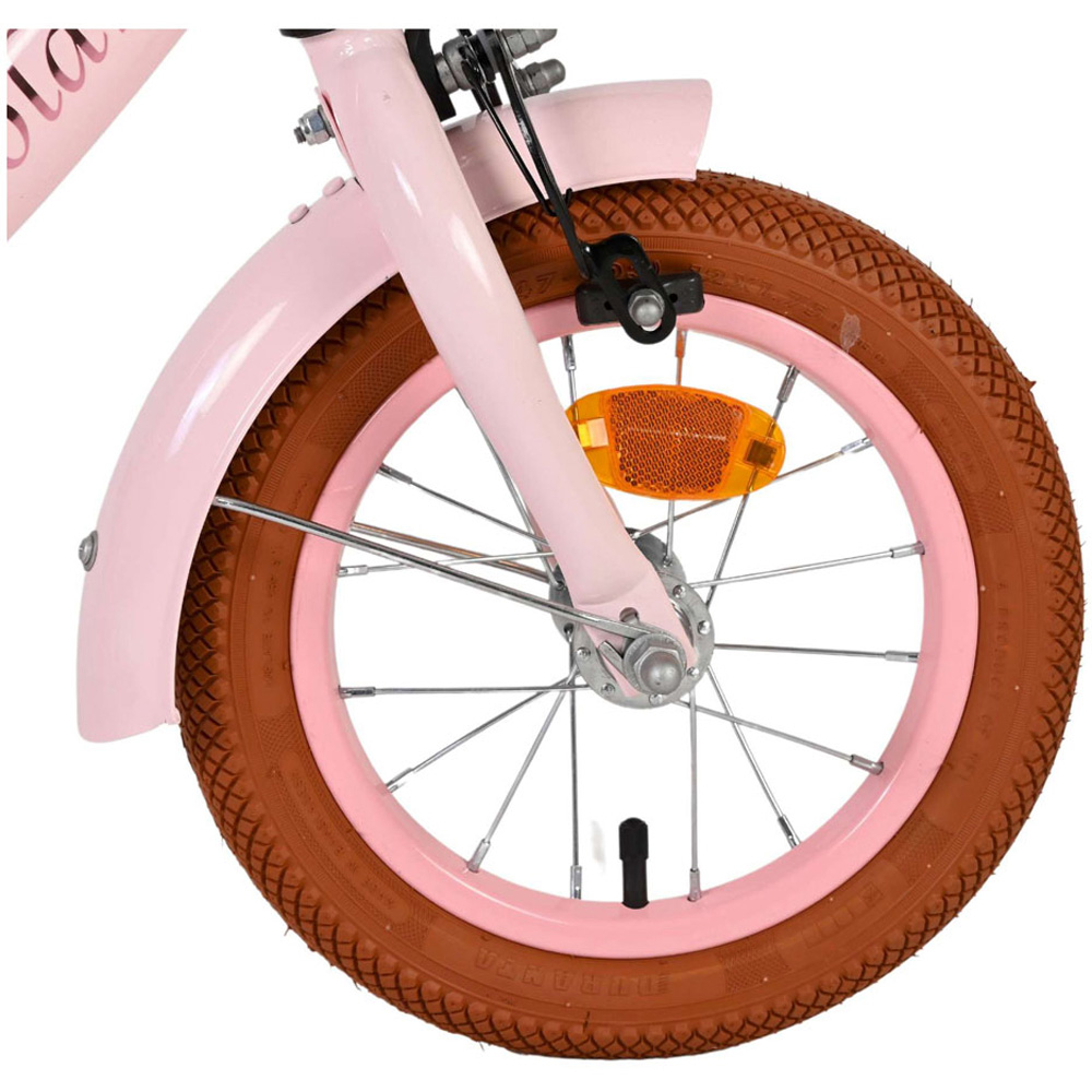 Volare Ashley Kids 12 inch Pink Pastel Bike with Stabilisers Rack and Basket Image 8