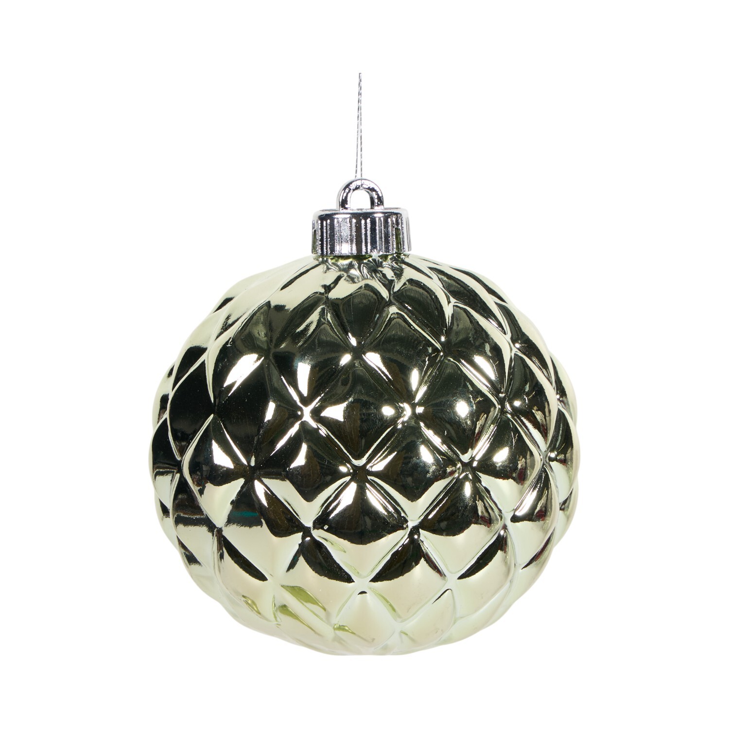 Set of 6 Mistletoe Cottage Baubles Green and Clear Image 2