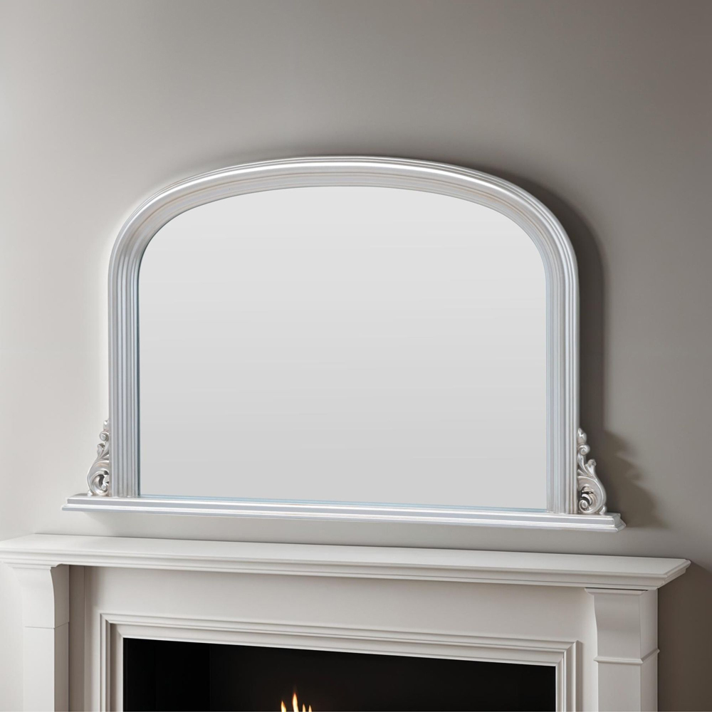 Yearn Classic Silver Arched Overmantle Mirror 77 x 122cm Image 2
