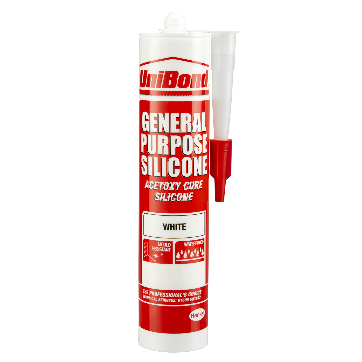 UniBond General Purpose White Acetoxy Cure Silicone Sealant Image