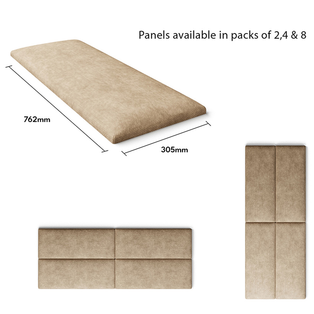 Aspire EasyMount Beige Kimiyo Linen Upholstered Wall Mounted Headboard Panels 4 Pack Image 5