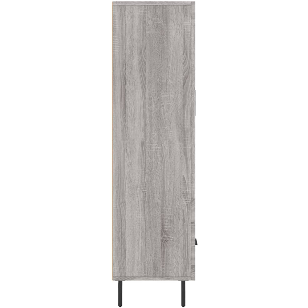 vidaXL 2 Glass Door Single Drawer Grey Sonoma Highboard Image 7