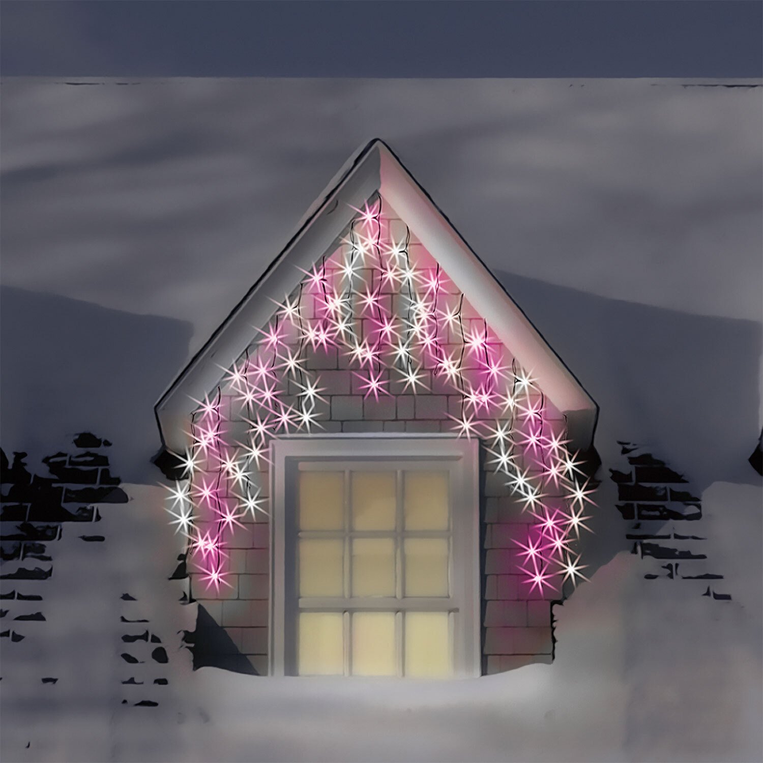 Noel 200 Pink LED Icicle Lights Image