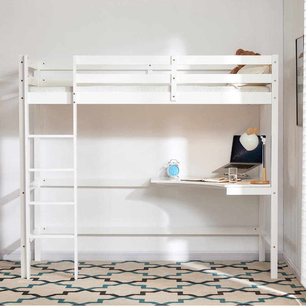Vida Designs Sydney White High Sleeper with Desk Image 5