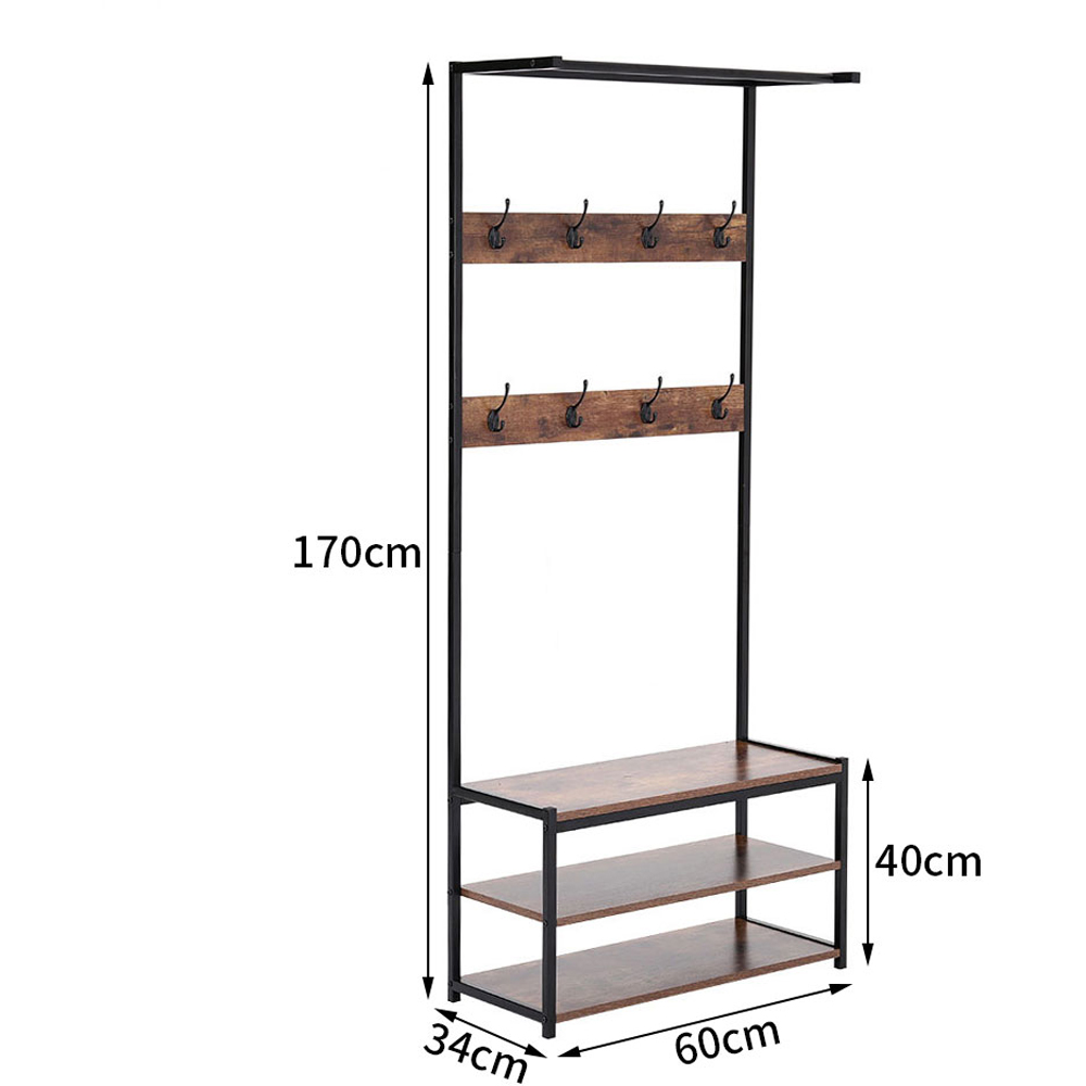 Living and Home Metal Clothes Rack with Shelf Image 9