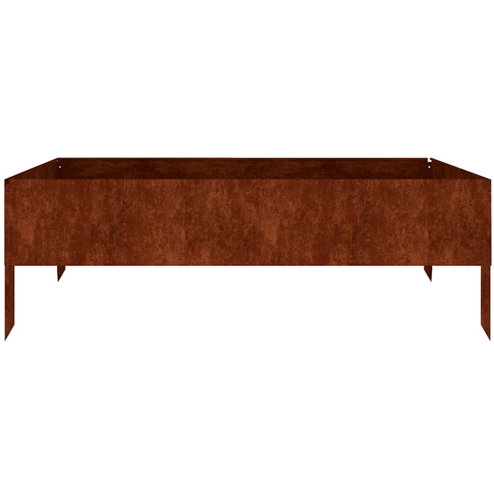 vidaXL Brown Corten Steel Raised Garden Bed 100 x 100 x 33.5cm Image 2