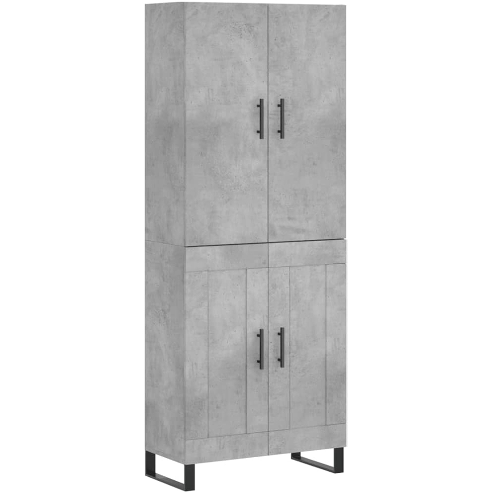 vidaXL 4 Door Concrete Grey Tall Highboard Image 2