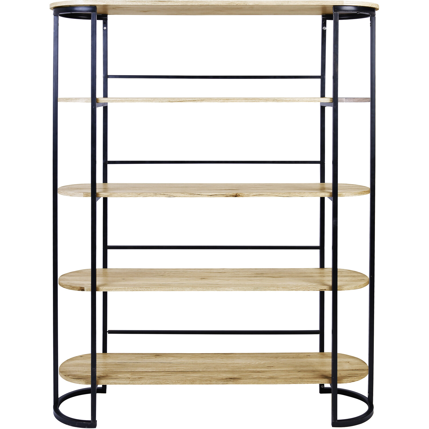 Marseille Black MDF and Metal Shelving Unit Image 2