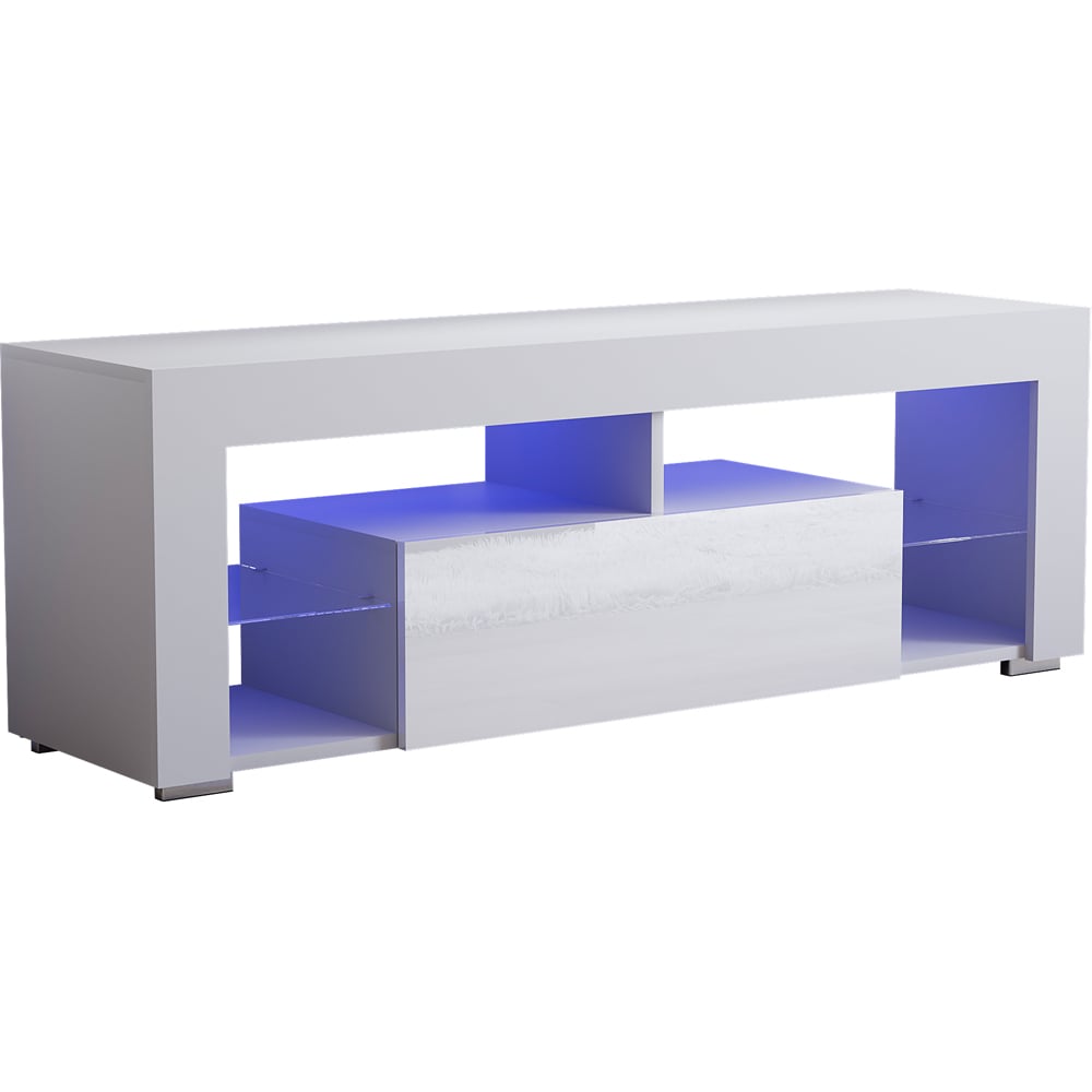 Vida Designs Luna 2 Drawer 2 Shelf White LED TV Unit Image 2
