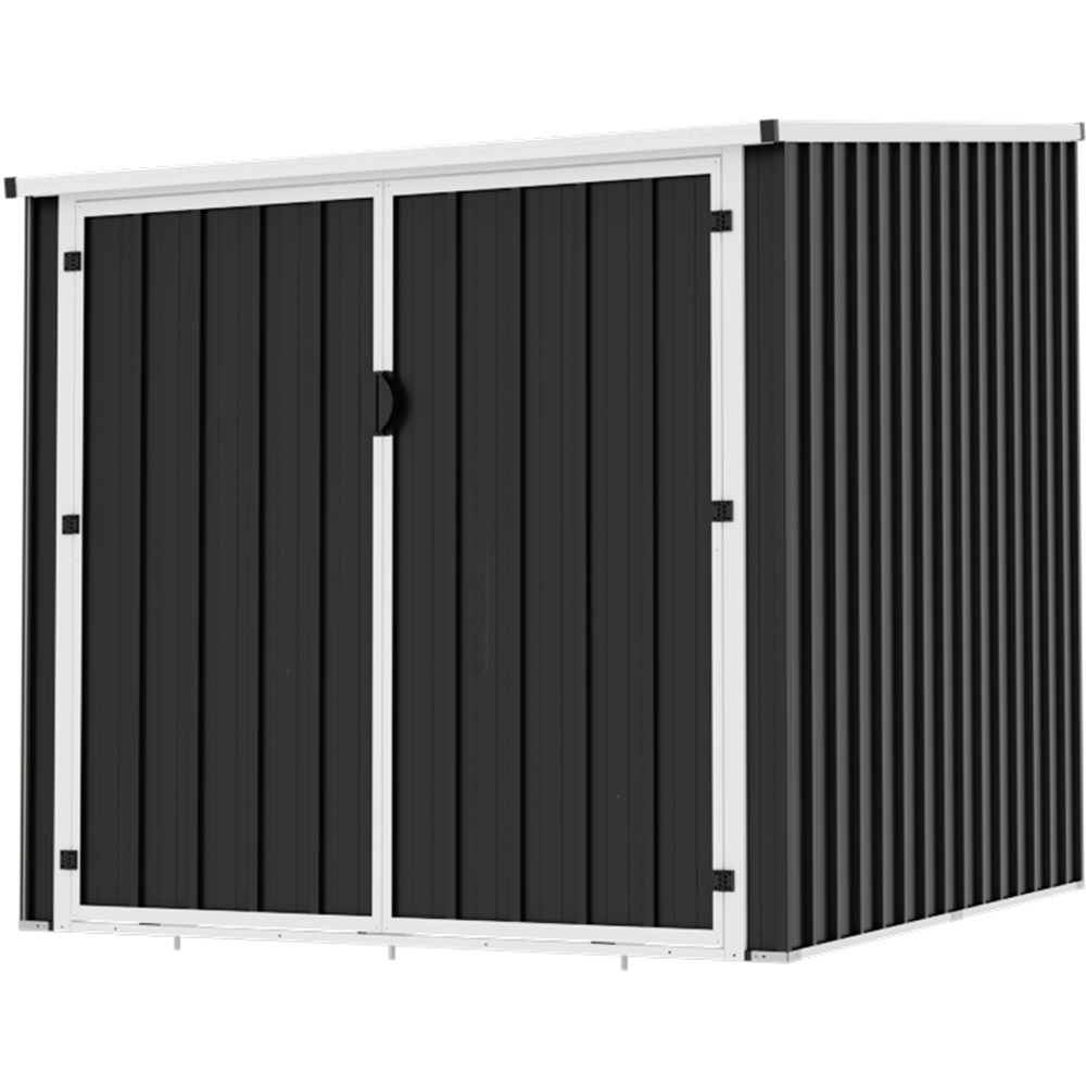 Living and Home 5 x 6ft Anthracite and White Slope Roof Bicycle Outdoor Storage Shed with 3 Tracks Image 6