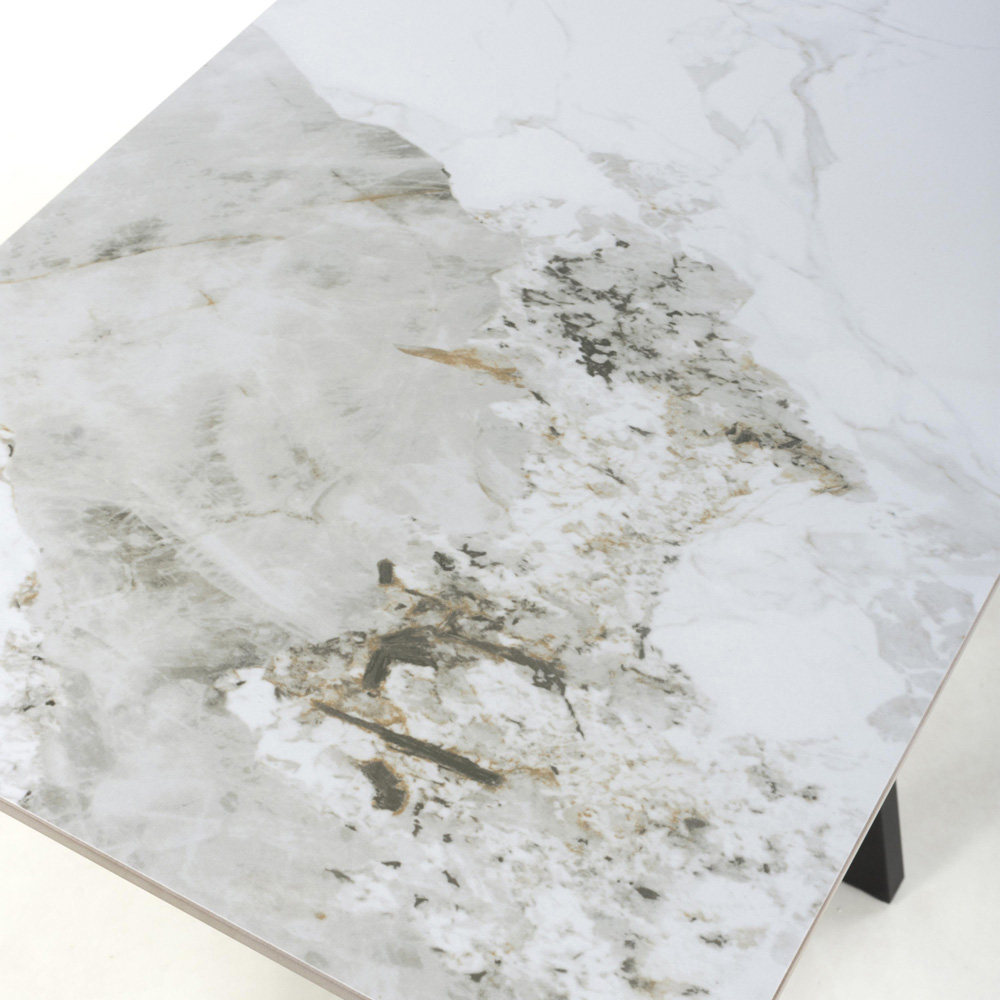 wilko Palermo White Marble Ceramic Console Table Image 6